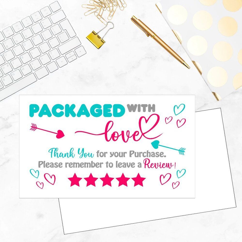 100 Assorted Thank You Cards – 3.5" x 2" Glossy Business Cards – Small Business - Picture 10 of 11